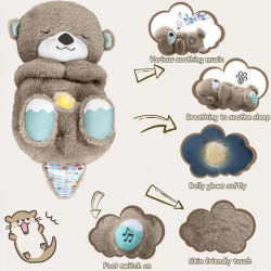 Peluche Nutria Interactiva, peluche, oso, interactivo, juguete, juego, niño, niña, luz, sonido, ronquido