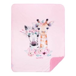 Frazada de Sherpa Doble Capa - Danza Animal y Jirafa Floral