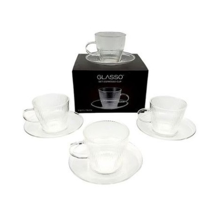 SET 4 TAZAS C/PLATO ESPRESSO