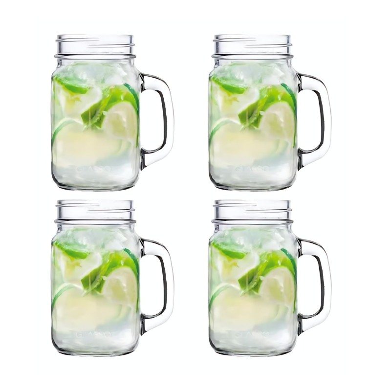 SET 4 VASOS MOJITO MASON GLASSO