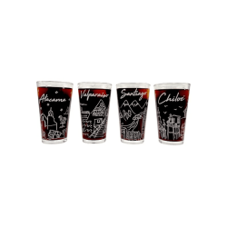 SET 4 VASOS CHILE COLLECTION GLASSO
