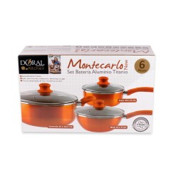 Batería alum-tita 6 piezas con cazo Montercado