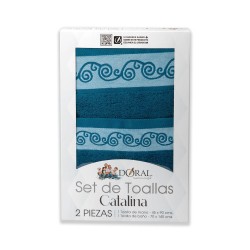 Jgo. Toallas 2 Piezas Catalina con Borde Jacquard (en Caja)